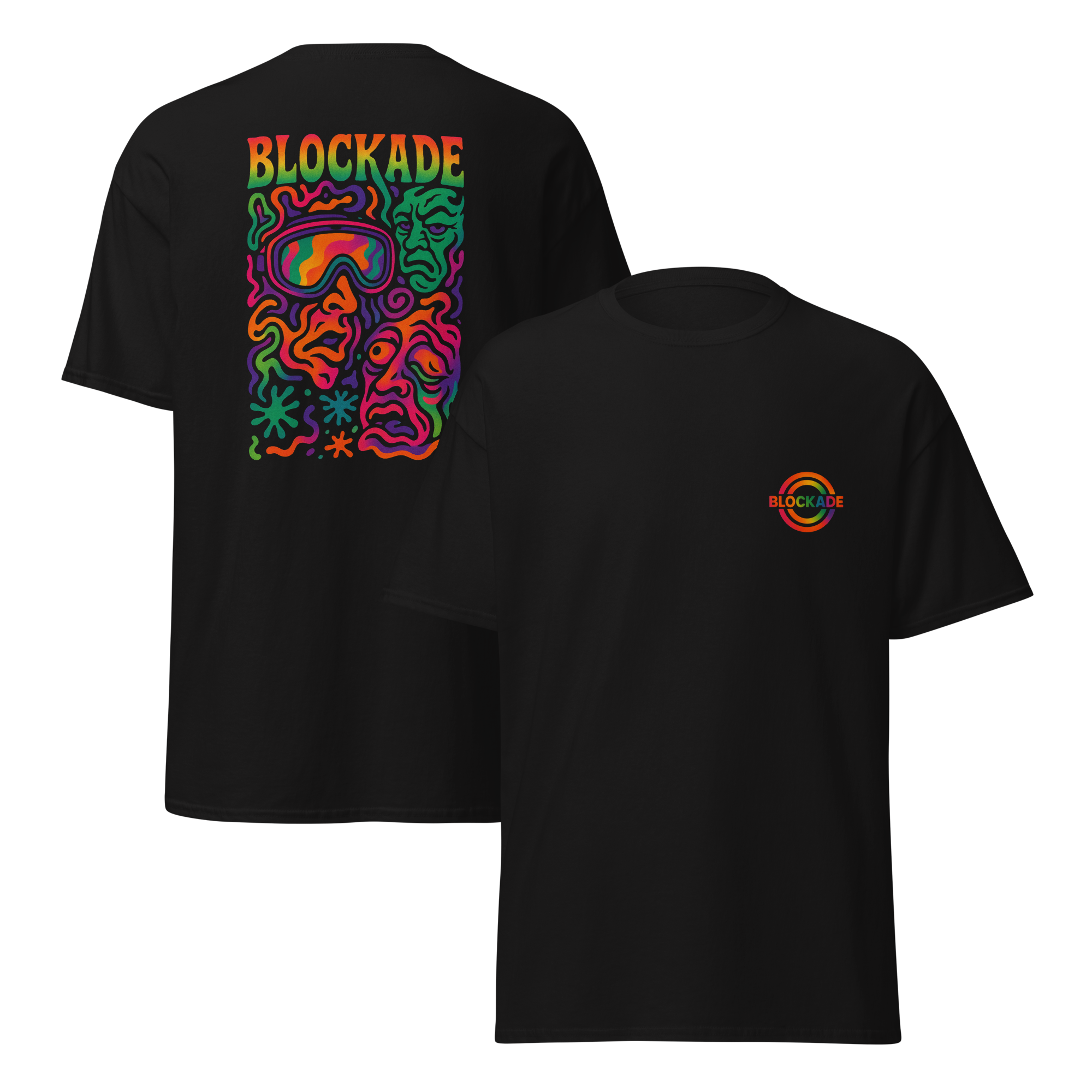 wasted faces - T-Shirt - rainbow print